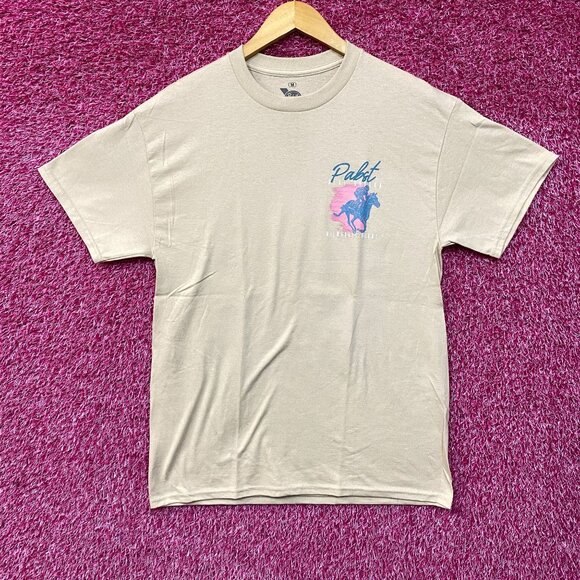 Pabst Blue Ribbon Milwaukee Derby Est 1882 Beer Promo T-Shirt Medium - Picture 2 of 5